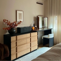 Bàn Trang Điểm Chữ L Gỗ MDF Phong Cách Hiện Đại Tích Hợp Tủ Ngăn Kéo 120x40x75cm Yapi-809