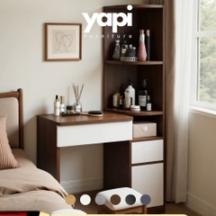 Bàn Trang Điểm Góc Kèm Kệ Trang Trí Nhỏ Gọn Hiện Đại 90x40x160cm, Yapi-811