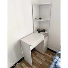 Bàn Trang Điểm Góc Kèm Kệ Trang Trí Nhỏ Gọn Hiện Đại 90x40x160cm, Yapi-811