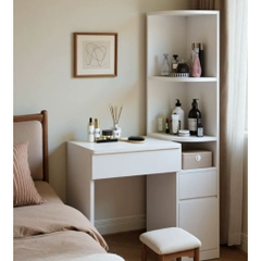 Bàn Trang Điểm Góc Kèm Kệ Trang Trí Nhỏ Gọn Hiện Đại 90x40x160cm, Yapi-811
