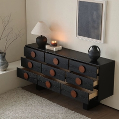 Tủ Đựng Đồ Trang Trí Ngăn Kéo Tay Nắm Tròn Hiện Đại 180x40x90cm Yapi-129