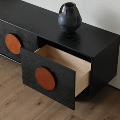 Kệ Tivi Trang Trí Phòng Khách 4 Ngăn Kéo Kèm Tay Nắm Tròn Hiện Đại 220x40x55cm Yapi-926