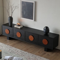 Kệ Tivi Trang Trí Phòng Khách 4 Ngăn Kéo Kèm Tay Nắm Tròn Hiện Đại 220x40x55cm Yapi-926