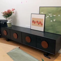 Kệ Tivi Trang Trí Phòng Khách 4 Ngăn Kéo Kèm Tay Nắm Tròn Hiện Đại 220x40x55cm Yapi-926