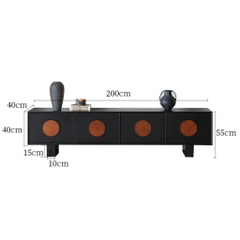 Kệ Tivi Trang Trí Phòng Khách 4 Ngăn Kéo Kèm Tay Nắm Tròn Hiện Đại 220x40x55cm Yapi-926