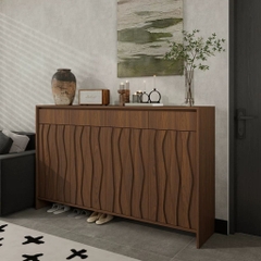 Tủ Giày Dép Kèm Ngăn Kéo Vân Gỗ Sóng Hiện Đại 160x40x110cm, Yapi-340