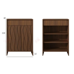Tủ Giày Dép Kèm Ngăn Kéo Vân Gỗ Sóng Hiện Đại 160x40x110cm, Yapi-340