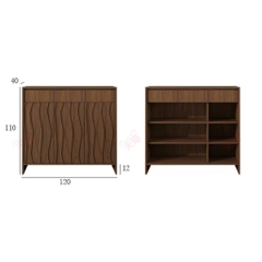 Tủ Giày Dép Kèm Ngăn Kéo Vân Gỗ Sóng Hiện Đại 160x40x110cm, Yapi-340