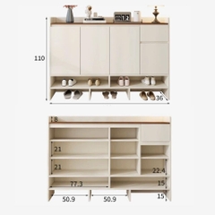 Tủ Giày Dép Kèm Ngăn Kéo Phối Màu Hiện Đại Cho Căn Hộ 160x36x110cm, Yapi-339