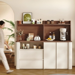 Tủ Đựng Đồ Phòng Bếp Kèm Ngăn Kéo Góc Bo Cong 160x40x150cm Yapi-TB006