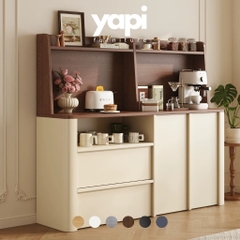 Tủ Đựng Đồ Phòng Bếp Kèm Ngăn Kéo Góc Bo Cong 160x40x150cm Yapi-TB006
