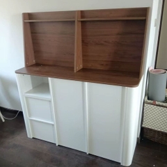 Tủ Đựng Đồ Phòng Bếp Kèm Ngăn Kéo Góc Bo Cong 160x40x150cm Yapi-TB006