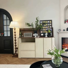 Tủ Đựng Đồ Phòng Bếp Kèm Ngăn Kéo Góc Bo Cong 160x40x150cm Yapi-TB006