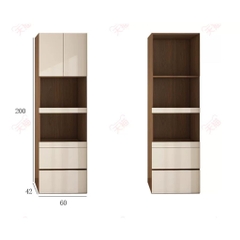 Tủ Bếp Kèm Ngăn Kéo Kết Hợp Tủ Trang Trí Hiện Đại 229x42x200cm Yapi-TB007