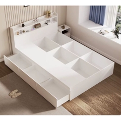 Giường Ngủ 3 Ngăn Kéo Kèm Đầu Giường Đa Năng 1m8x2m Yapi-553
