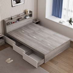 Giường Ngủ 3 Ngăn Kéo Kèm Đầu Giường Đa Năng 1m8x2m Yapi-553