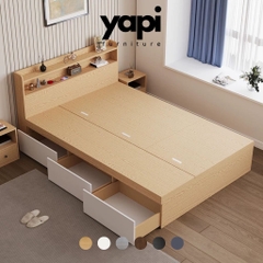 Giường Ngủ 3 Ngăn Kéo Kèm Đầu Giường Đa Năng 1m8x2m Yapi-553