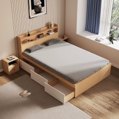 Giường Ngủ 3 Ngăn Kéo Kèm Đầu Giường Đa Năng 1m8x2m Yapi-553