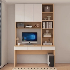Bàn Học, Bàn Làm Việc, Kết Hợp Kệ Sách Và Ngăn Kéo 120x60x210cm Yapi-427