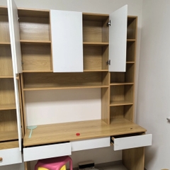 Bàn Học, Bàn Làm Việc, Kết Hợp Kệ Sách Và Ngăn Kéo 120x60x210cm Yapi-427