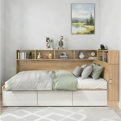Giường Ngủ Kèm Kệ Đầu Giường Và Ngăn Kéo Đa Năng 1m8x2m Yapi-555