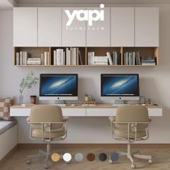 Bàn Làm Việc Treo Tường Đôi Kết Hợp Kệ Sách Hiện Đại 240x45x240cm Yapi-429