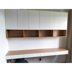 Bàn Làm Việc Treo Tường Đôi Kết Hợp Kệ Sách Hiện Đại 240x45x240cm Yapi-429