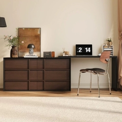Bàn Trang Điểm Chữ L Kèm Tủ Ngăn Kéo Gỗ 160x40x75cm Yapi-813