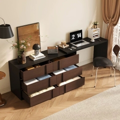 Bàn Trang Điểm Chữ L Kèm Tủ Ngăn Kéo Gỗ 160x40x75cm Yapi-813