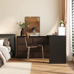 Bàn Trang Điểm Chữ L Kèm Tủ Ngăn Kéo Gỗ 160x40x75cm Yapi-813