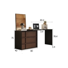 Bàn Trang Điểm Chữ L Kèm Tủ Ngăn Kéo Gỗ 160x40x75cm Yapi-813