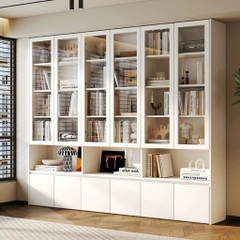 Kệ Sách Cánh Kính Khung Gỗ Thiết Kế Hiện Đại 160x35x230cm Yapi-676