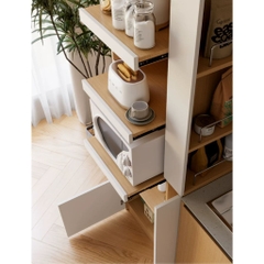 Kệ Tủ Bếp Đa Năng Cánh Kính Để Lò Vi Sóng Hiện Đại 70x40x200cm Yapi-132