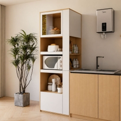 Kệ Tủ Bếp Đa Năng Cánh Kính Để Lò Vi Sóng Hiện Đại 70x40x200cm Yapi-132