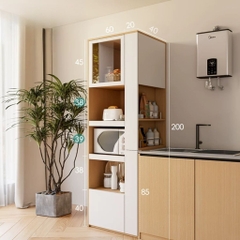 Kệ Tủ Bếp Đa Năng Cánh Kính Để Lò Vi Sóng Hiện Đại 70x40x200cm Yapi-132