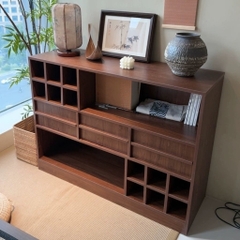 Kệ Trang Trí Nhiều Ô Kèm Ngăn Kéo Đa Năng 120x40x90cm Yapi-135