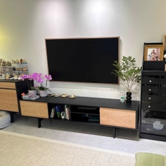 Kệ Tivi 2 Cánh Mở Kem Kệ Ô Vuông Hiện Đại 180x40x53cm Yapi-928