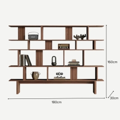 Kệ Sách Trang Trí Nhiều Ô Lưu Trữ Cho Phòng Khách 150x30x160cm Yapi-678