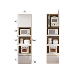 Tủ Bếp Để Lò Vi Sóng Có Ngăn Kéo Đa Năng 80x40x200cm Yapi-134
