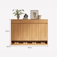 Tủ Giày Kèm Ngăn Kéo Nhiều Ngăn Có Kệ Gầm Tiện Lợi 160x35x110cm Yapi-340