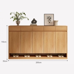 Tủ Giày Kèm Ngăn Kéo Nhiều Ngăn Có Kệ Gầm Tiện Lợi 160x35x110cm Yapi-340
