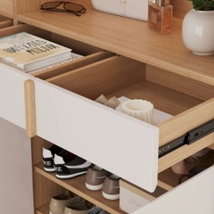 Tủ Giày Cánh Mây Kèm Ngăn Kéo Có Đèn Led Sang Trọng 160x35x200cm Yapi-342