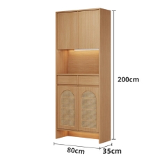 Tủ Giày Cánh Mây Kèm Ngăn Kéo Có Đèn Led Sang Trọng 160x35x200cm Yapi-342