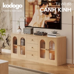 Tủ Để Đồ Cánh Kính Sóng Hiện Đại Trang Trí Phòng Khách 183x40x68cm Yapi-183