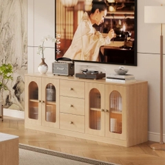 Tủ Để Đồ Cánh Kính Sóng Hiện Đại Trang Trí Phòng Khách 183x40x68cm Yapi-183