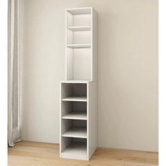 Tủ Lưu Trữ Đa Năng 4 Ngăn Kéo Kèm Kệ Cánh Kính Sóng 40x50x180cm Yapi-178