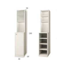 Tủ Lưu Trữ Đa Năng 4 Ngăn Kéo Kèm Kệ Cánh Kính Sóng 40x50x180cm Yapi-178