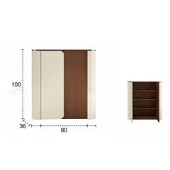 Tủ Giày Thiết Kế Bo Cong Sang Trọng Cho Sảnh Phòng Khách 178x36x100cm Yapi-341