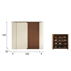 Tủ Giày Thiết Kế Bo Cong Sang Trọng Cho Sảnh Phòng Khách 178x36x100cm Yapi-341