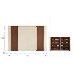 Tủ Giày Thiết Kế Bo Cong Sang Trọng Cho Sảnh Phòng Khách 178x36x100cm Yapi-341